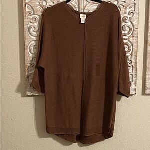 Chico's Chocolate Brown Lightweight Crewneck Sweater